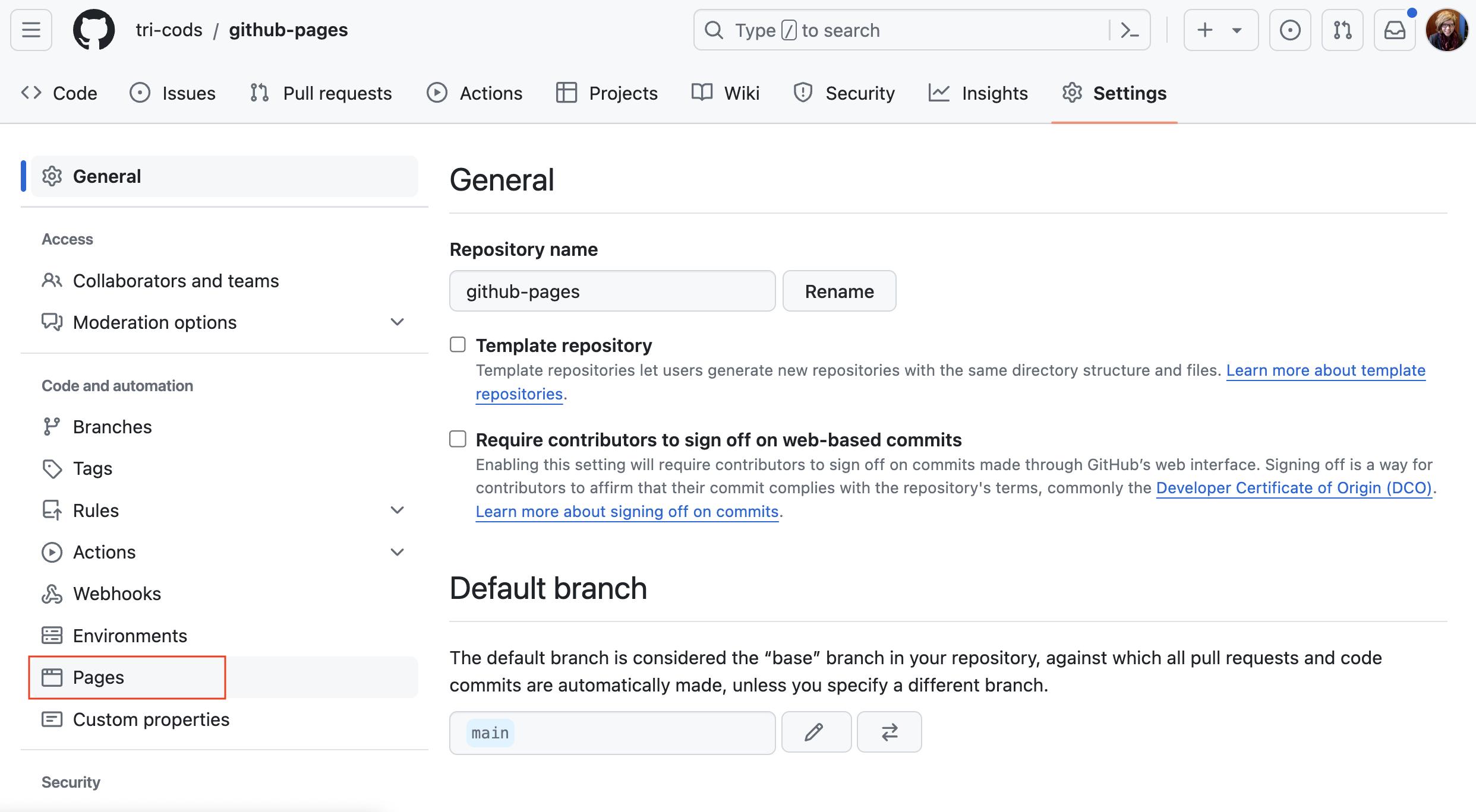 github pages